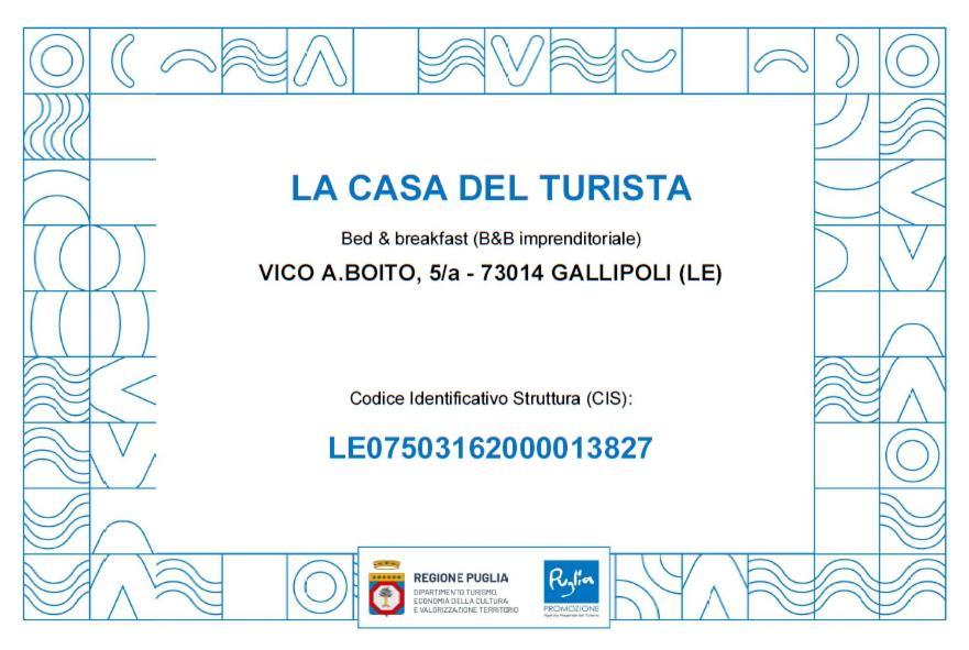 La Casa Del Turista Bed & Breakfast Gallipoli Exterior photo